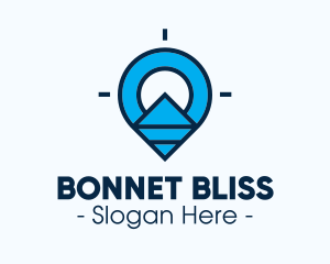 Blue Geometric Pin logo design