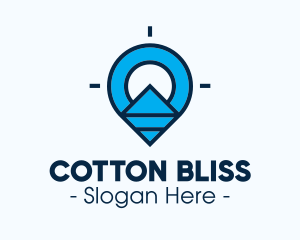 Blue Geometric Pin logo design