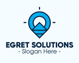 Blue Geometric Pin logo design