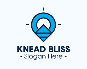 Blue Geometric Pin logo design