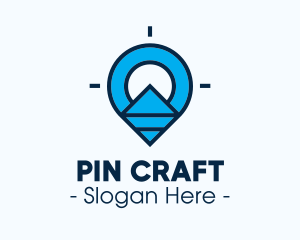 Pin - Blue Geometric Pin logo design