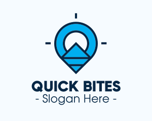 Blue Geometric Pin logo design