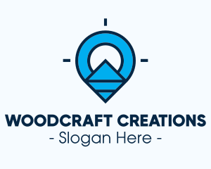 Blue Geometric Pin logo design