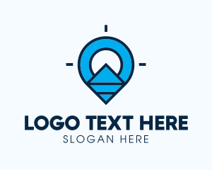 Blue - Blue Geometric Pin logo design