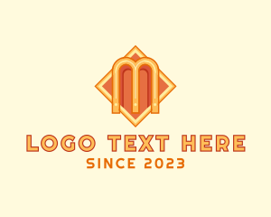 Shopping - Art Deco Arches Letter M logo design