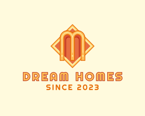 Media Company - Art Deco Arches Letter M logo design