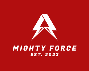 Powerful - Charge Lightning Bolt logo design