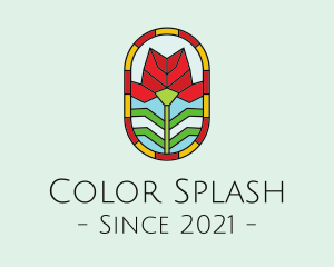 Rose Stained Glass Decoration logo design