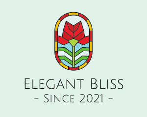 Bloom - Rose Stained Glass Decoration logo design