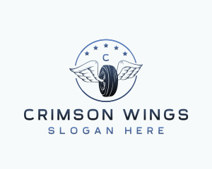 Tire Wings Vulcanizing logo design