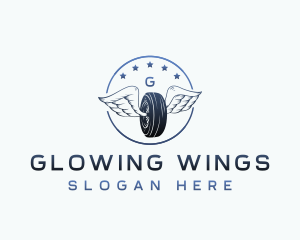 Tire Wings Vulcanizing logo design