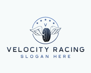 Tire Wings Vulcanizing logo design