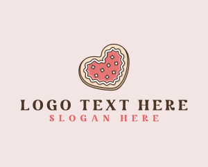 Dessert - Bakery Heart Cookie logo design