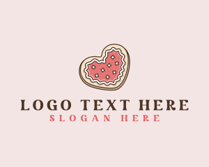 Sweet - Bakery Heart Cookie logo design