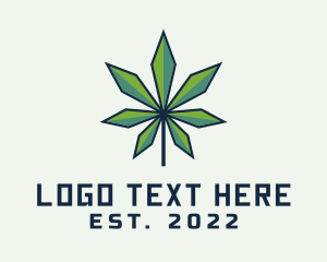 Smoking - Organic Marijuana Leaf logo design