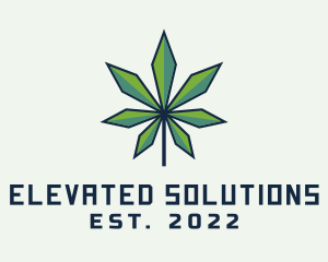 High - Organic Marijuana Leaf logo design