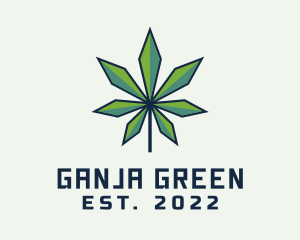 Ganja - Organic Marijuana Leaf logo design