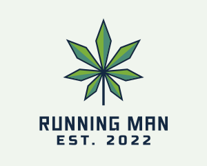 Smoking - Organic Marijuana Leaf logo design