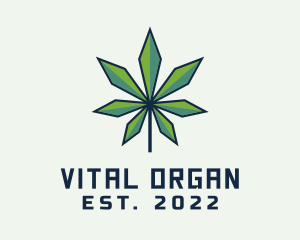 Organic Marijuana Leaf logo design