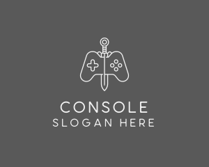 Minimalist Sword Console logo design