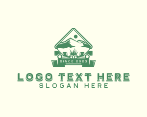 Hills - Mountain Lawn Mower logo design