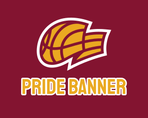 Basketball Sports Flag  logo design