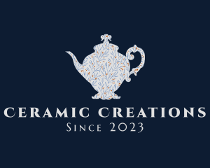 Ceramic - Floral Ceramic Teapot logo design