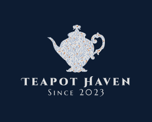 Teapot - Floral Ceramic Teapot logo design