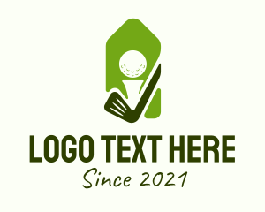 Putt - Green Golf Badge logo design