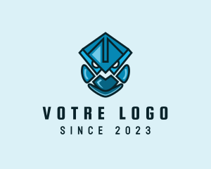 Villain - Mask Robot Tech logo design