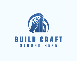 Building Cleaning Gloves logo design