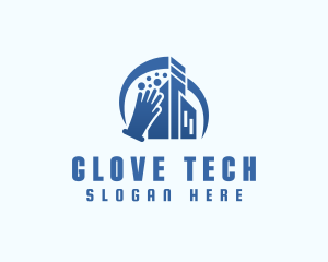 Building Cleaning Gloves logo design