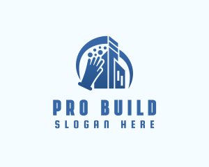 Building Cleaning Gloves logo design