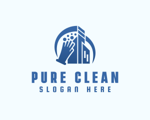 Building Cleaning Gloves logo design