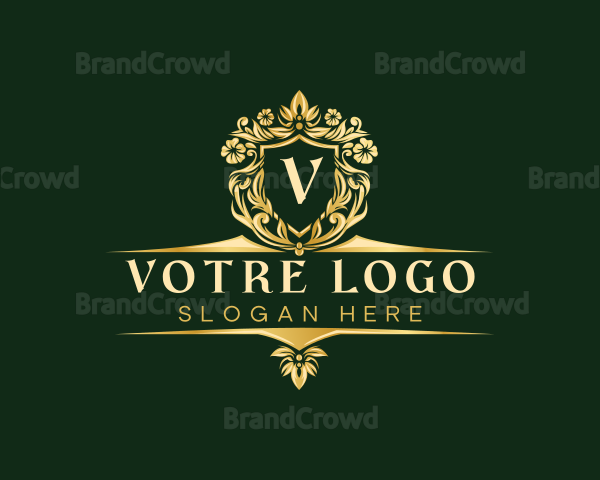Floral Elegant Shield Logo