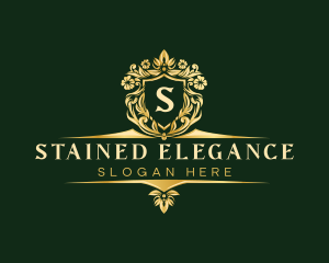 Floral Elegant Shield logo design