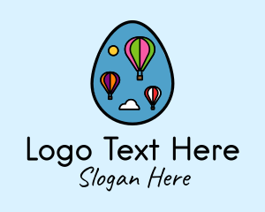 Pastel Color - Hot Air Balloon Egg logo design