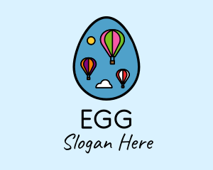Hot Air Balloon Egg logo design