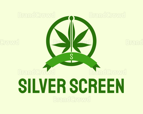 Cannabis Leaf Badge Logo