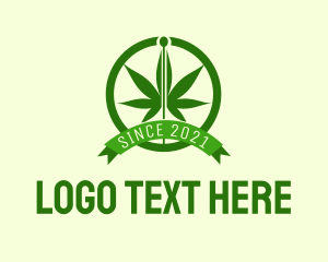 Marijuana Dispensary - Cannabis Leaf Badge logo design