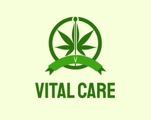 Cannabis Leaf Badge  Logo
