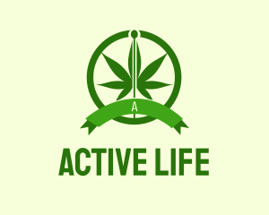 Organic Product - Cannabis Leaf Badge logo design