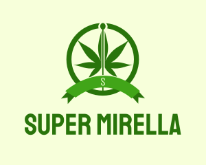 Herbal - Cannabis Leaf Badge logo design