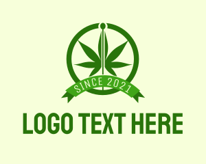 Illegal - Cannabis Leaf Badge logo design