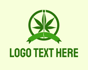 Cannabis Leaf Badge  Logo