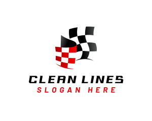 Car Racing Flag logo design