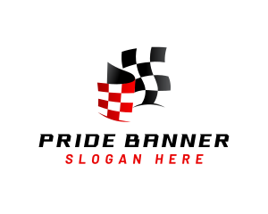 Car Racing Flag logo design