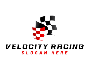 Car Racing Flag logo design