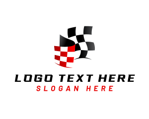 Motor - Car Racing Flag logo design