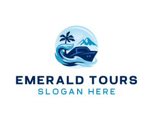 Cruise Ship Travel Destination logo design